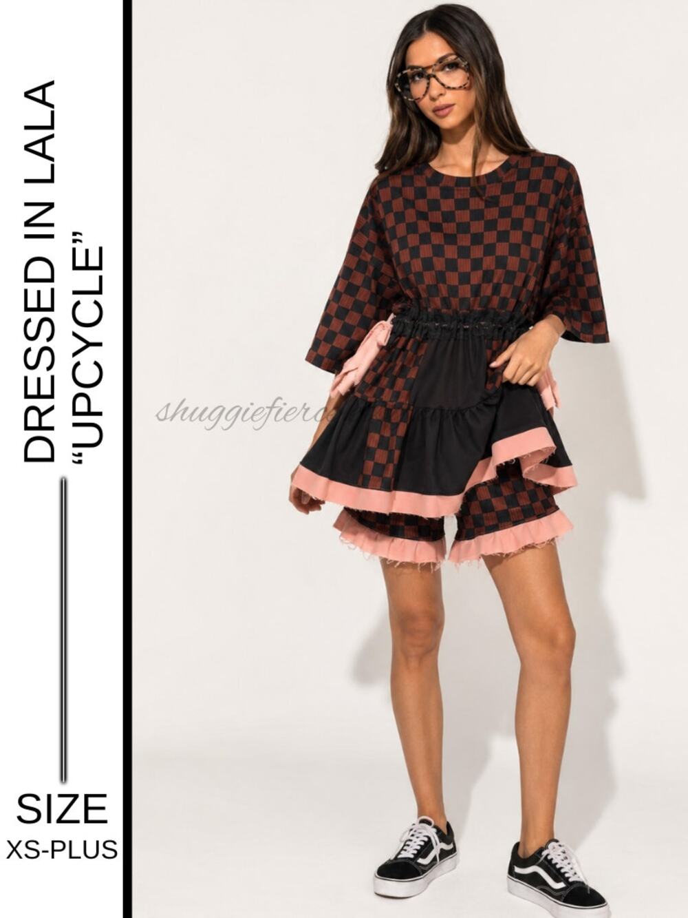 ✨Dressed in Lala Upcycled 2-Piece Top + Ruffle Shorts (Set XS-S) (Top XS-Plus) ✨